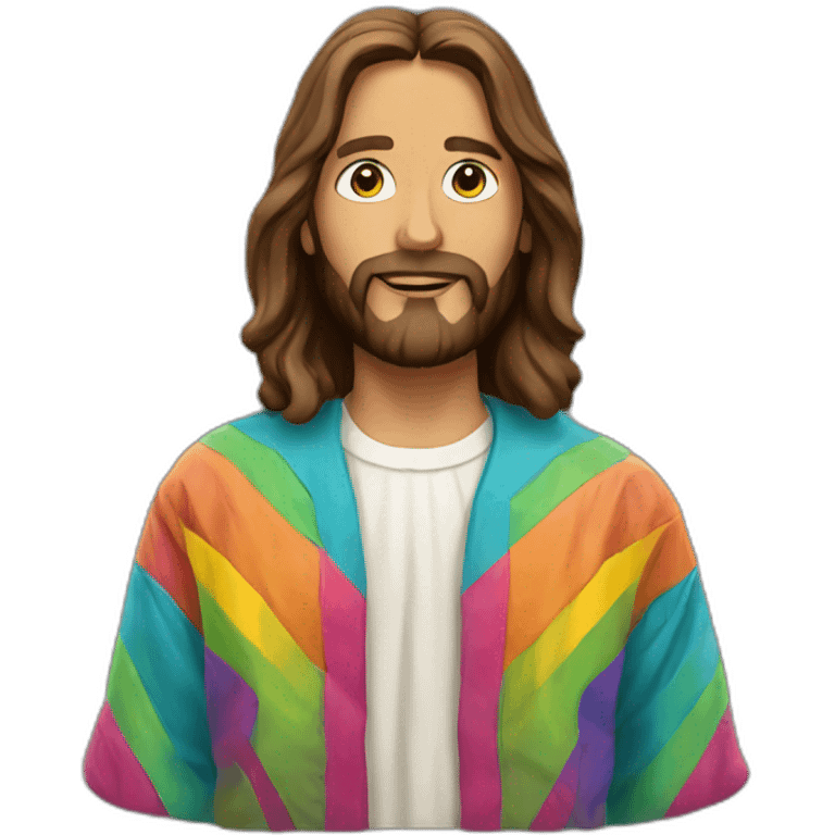 jesus wearing a colorful jacket emoji