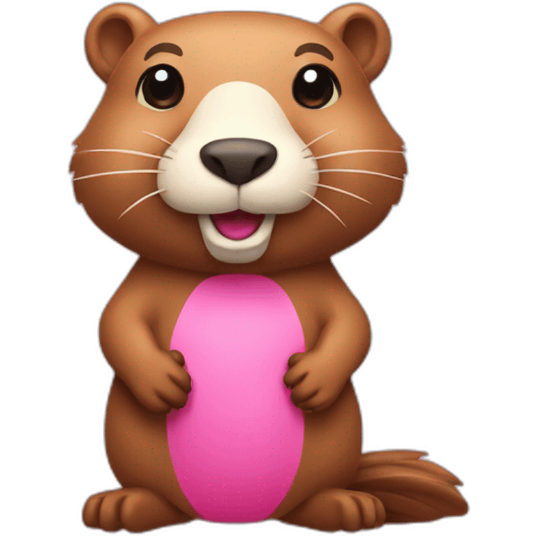 pink color beaver emoji