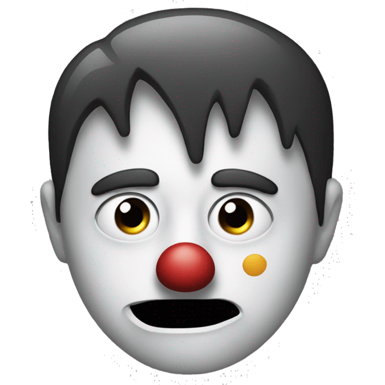 A disgusted face with a clown mask  emoji