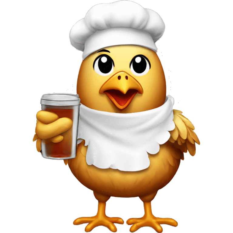 Sick chicken with hot tee emoji