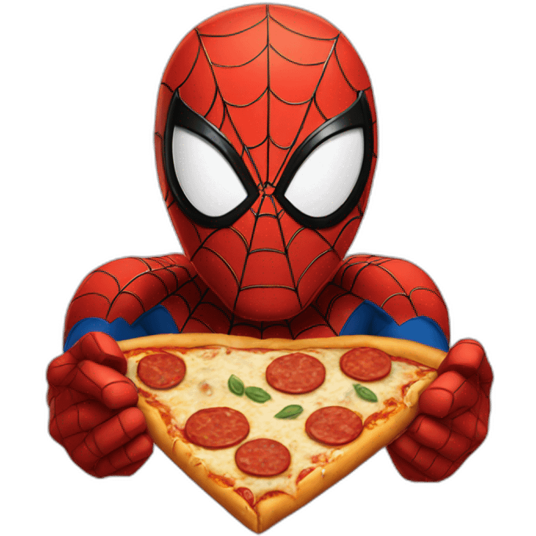 Spider man with pizza  emoji