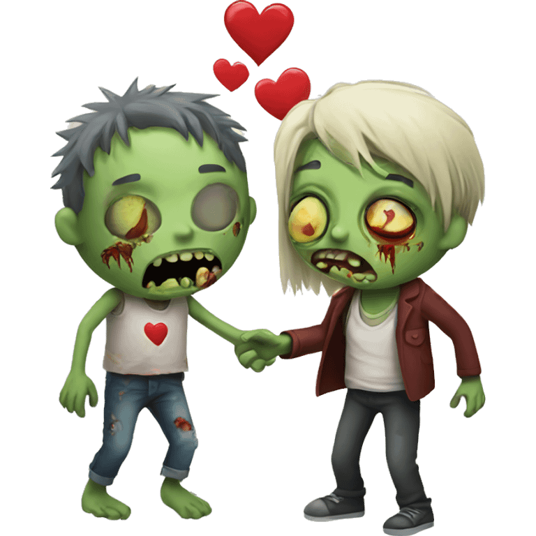 Zombie and love emoji