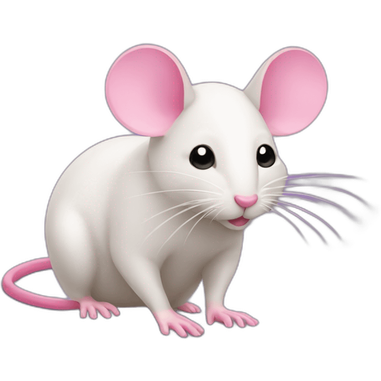 mouse with pink nails  emoji