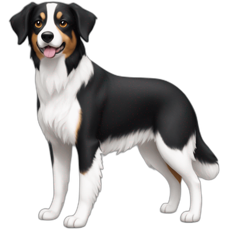 Border collie cross beagle black and white emoji