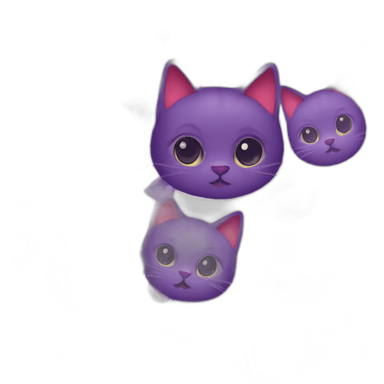 Purple cat with red crystals emoji