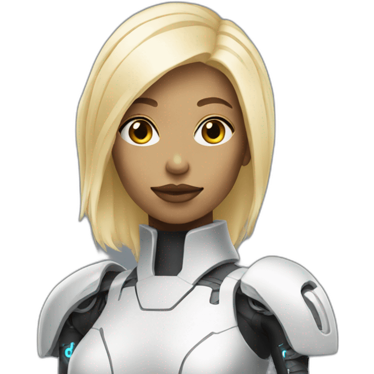 Blond Futuristic cyborg woman emoji