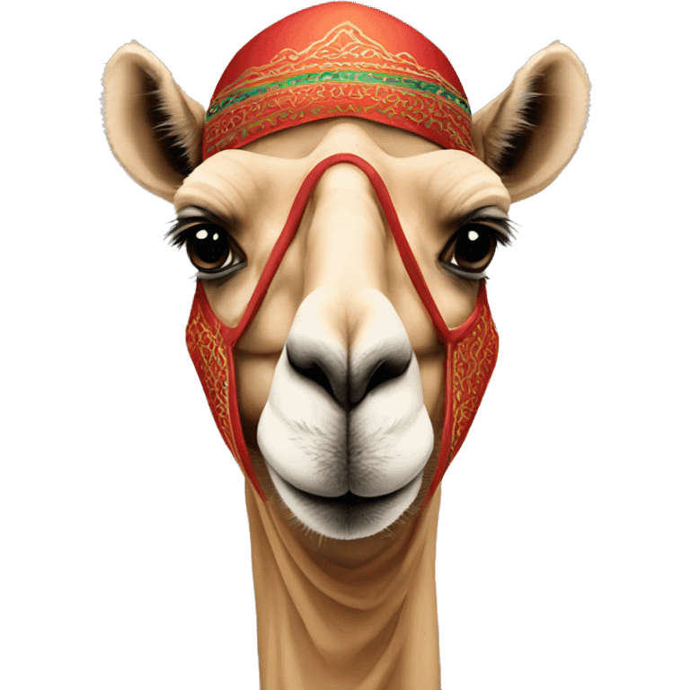 camel face in arabic costume emoji