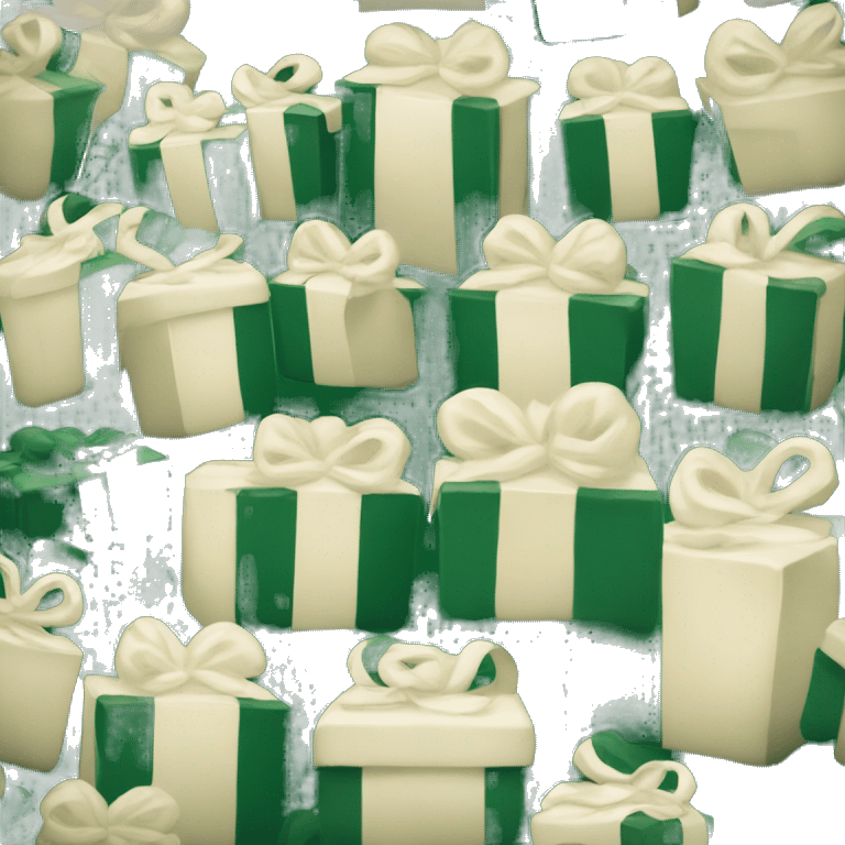 forest green and cream christmas present emoji