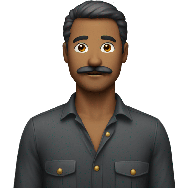 Man with mustache and boobs emoji