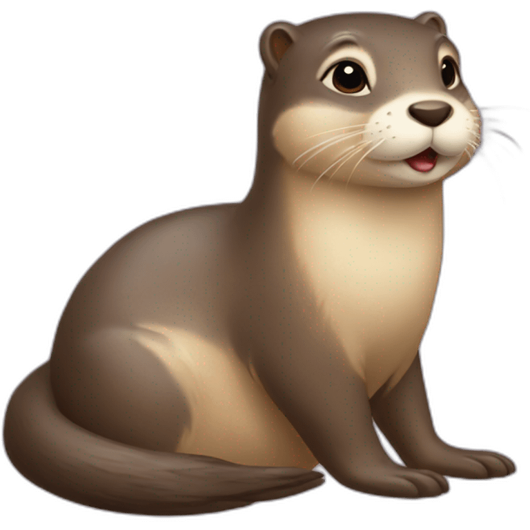 une loutre sur un lapin emoji