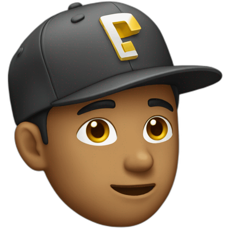 man with snapback side on emoji