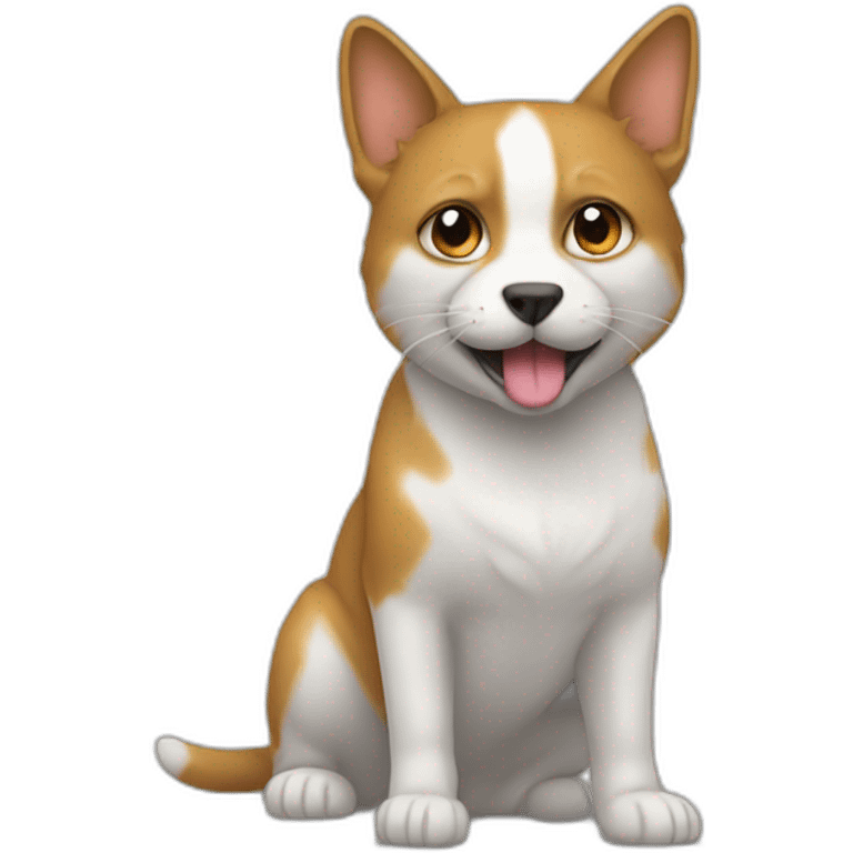 Un Chat sur un chien emoji