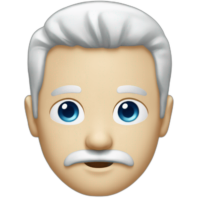 white man with blue eye back hair with mustache plus goatee emoji