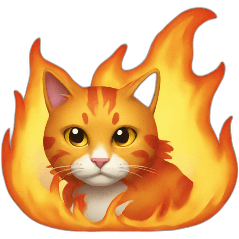 Flame cat emoji