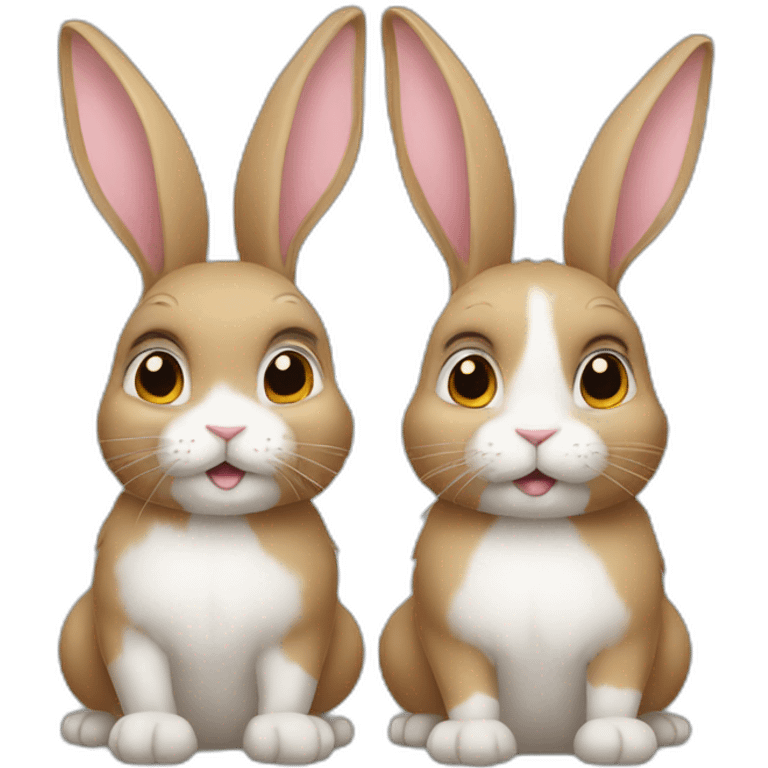 two rabbits emoji