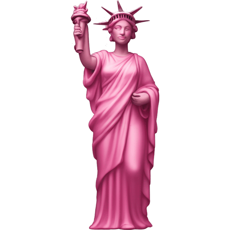 pink color full body liberty statue emoji