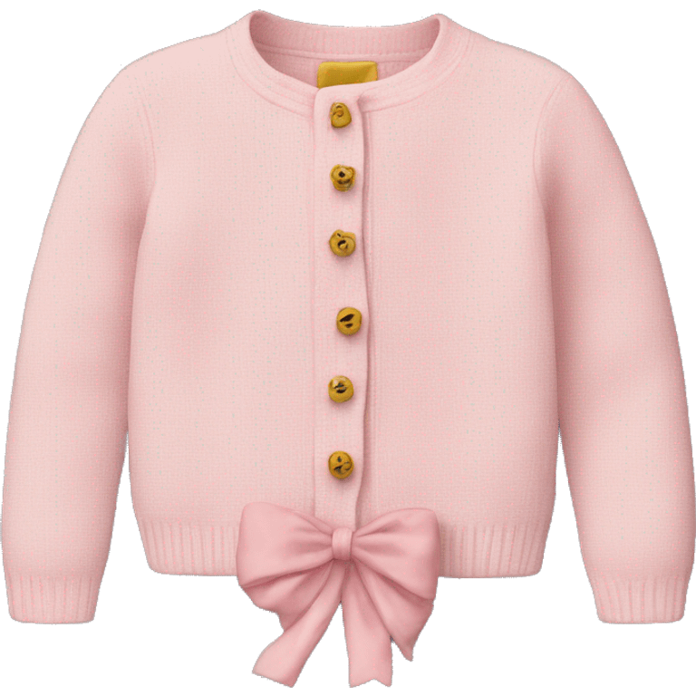 Baby pink cardigan with bow  emoji