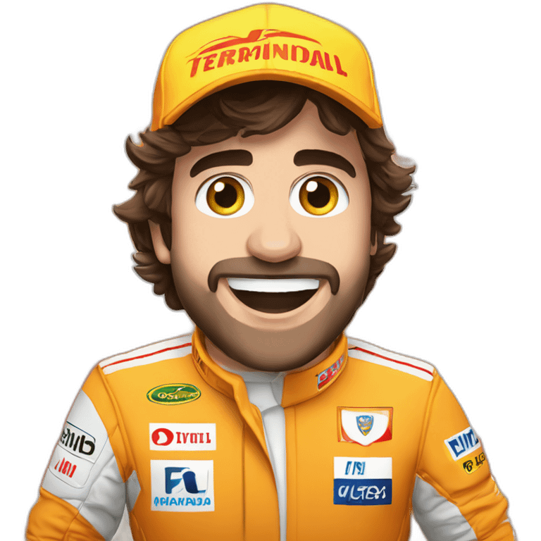 Fernando alonso ganando el tercer mundial emoji