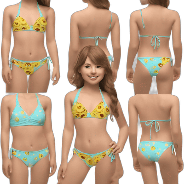 Kid enfant jeune soft-fit-caucasienne-femme-bikini emoji