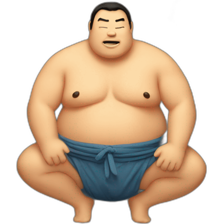 sumo wrestler surrounded by food emoji