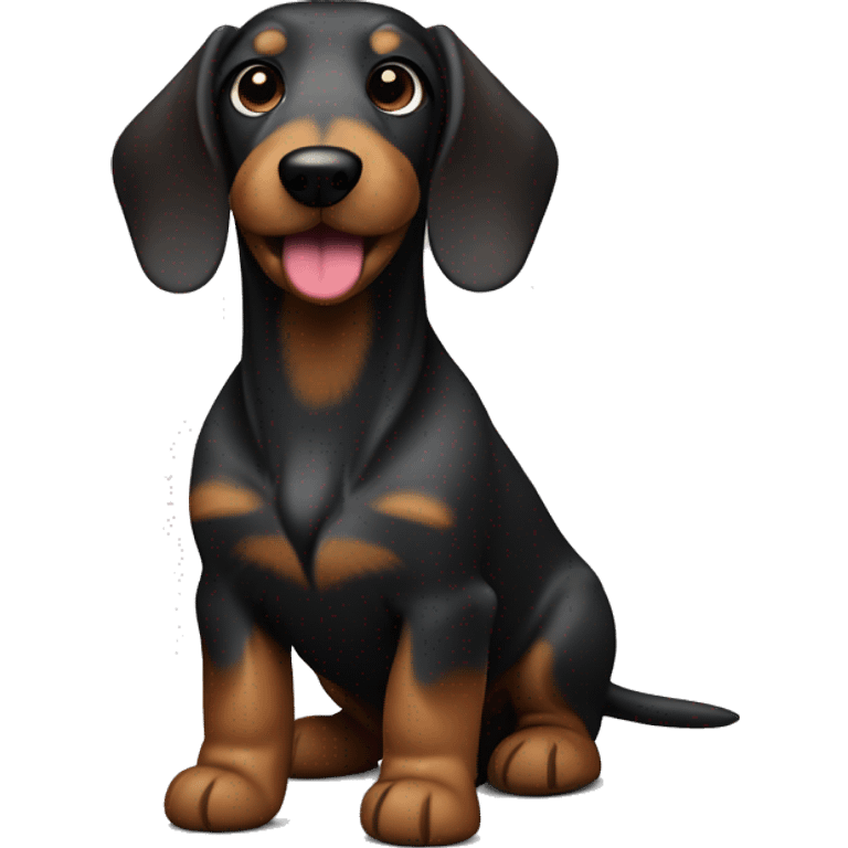 Wire haired sausage dog from the  dark Color  emoji