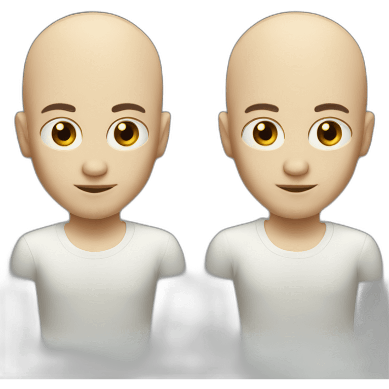 a character with baldness but few hair emoji