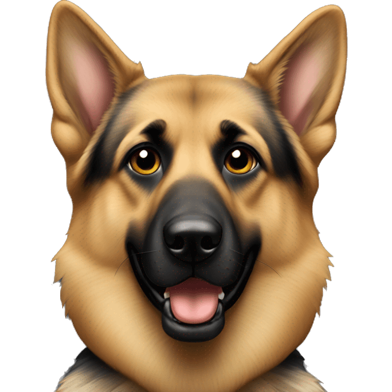 german shepard with all black face and missing an eye emoji