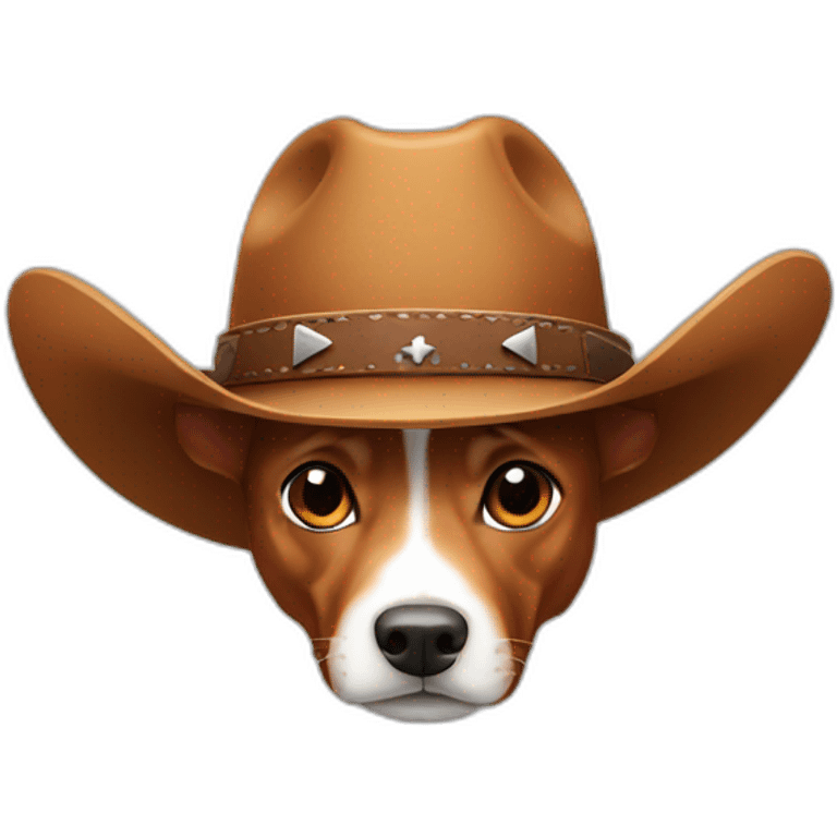 Red pitbul wearing cowboy hat  emoji