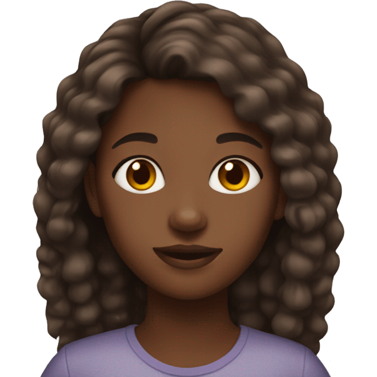 a black girl with brown hair emoji