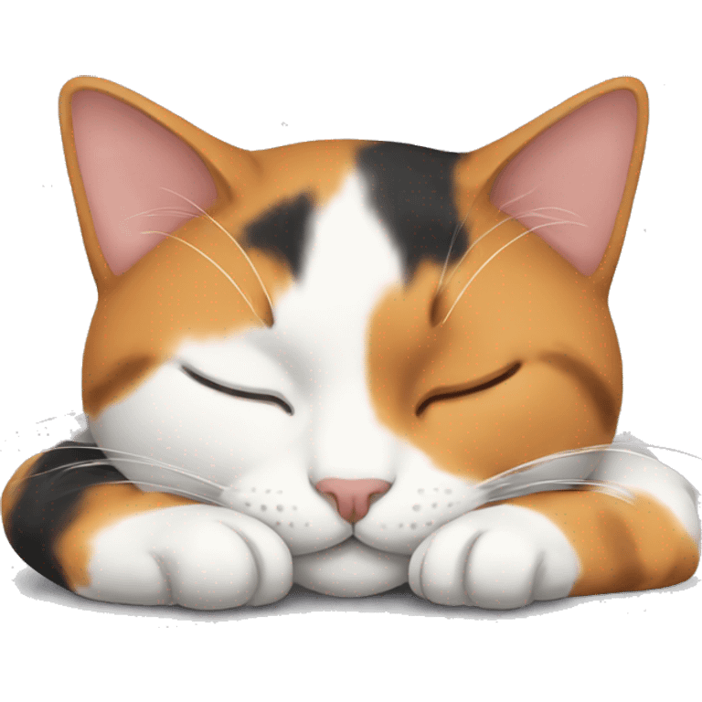 Calico Cat sleeping emoji