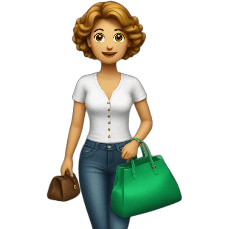 Italian woman with bag emoji