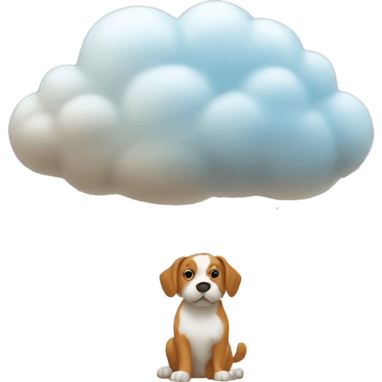 A cloud that it is raining cat and dogs emoji