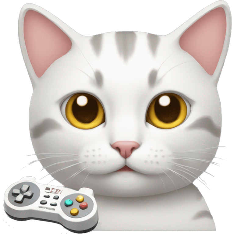 Cat with controller emoji