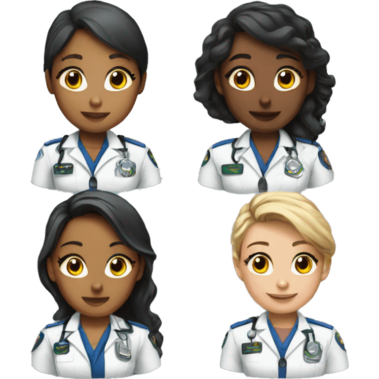 group of paramedic girls  emoji