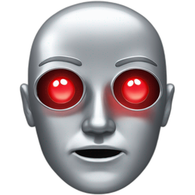 A silver human head with red laser beam coming out of eyes  emoji