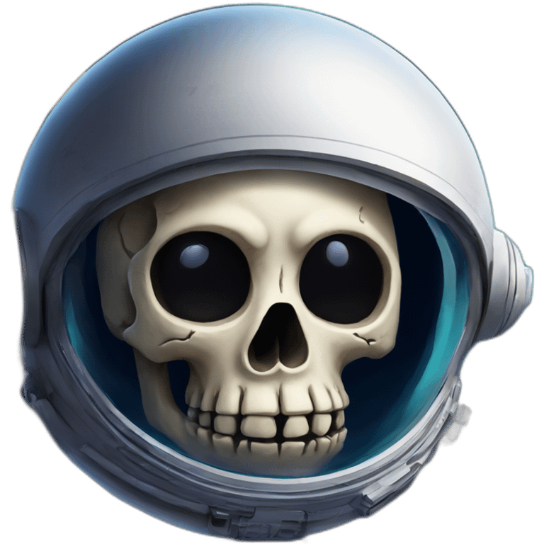 Skull in space with planets background  emoji