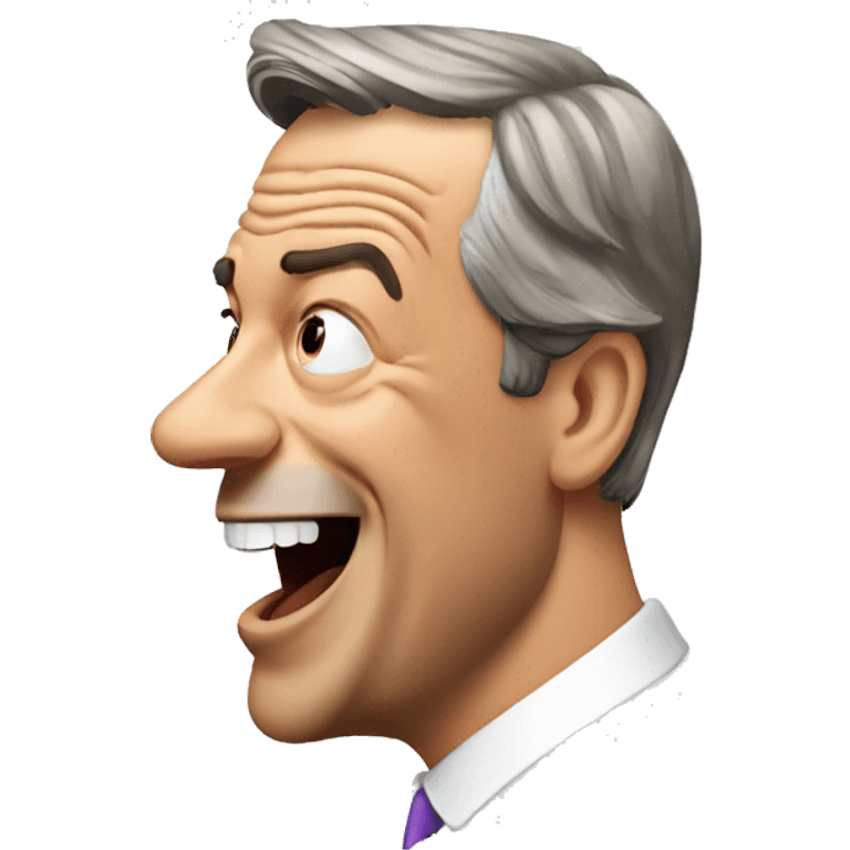 Nigel Farage side profile open mouth emoji