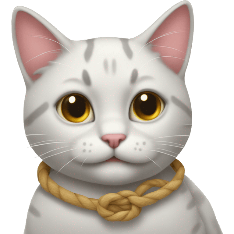 Gatito tierno con lazo emoji