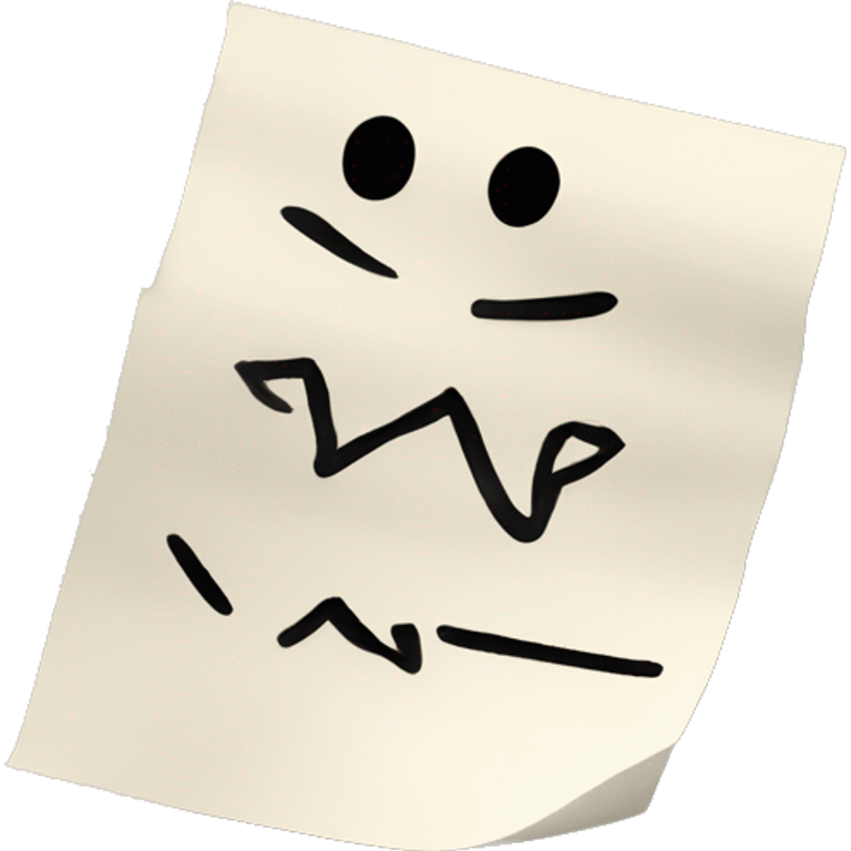 A scrap of paper with a note on it emoji