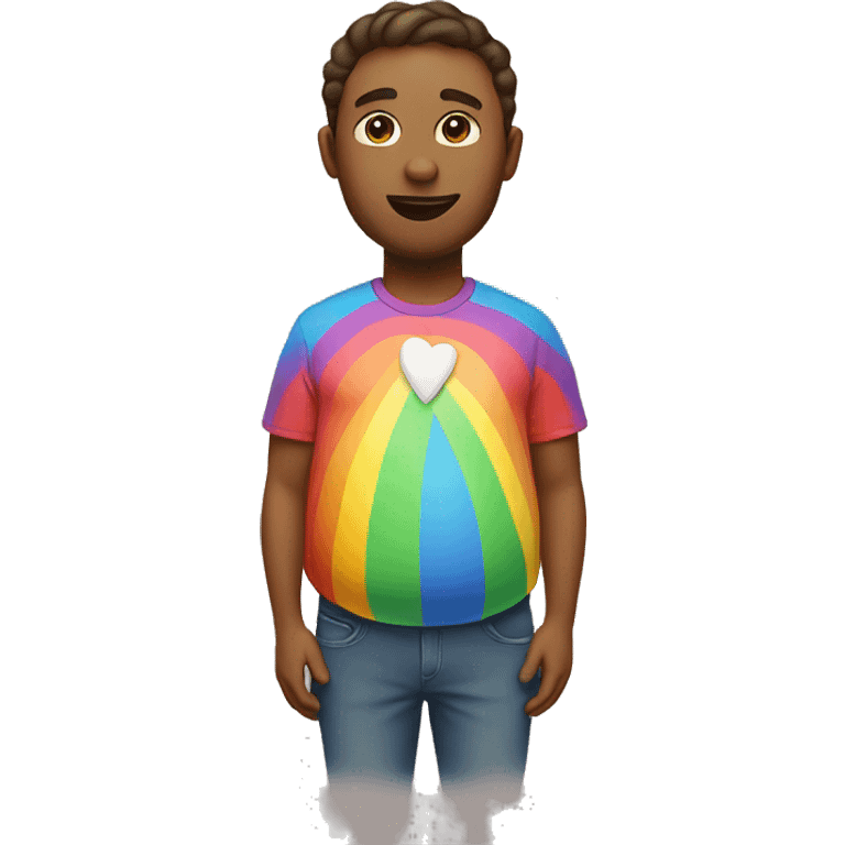 pregnant man wearing rainbow shirt emoji