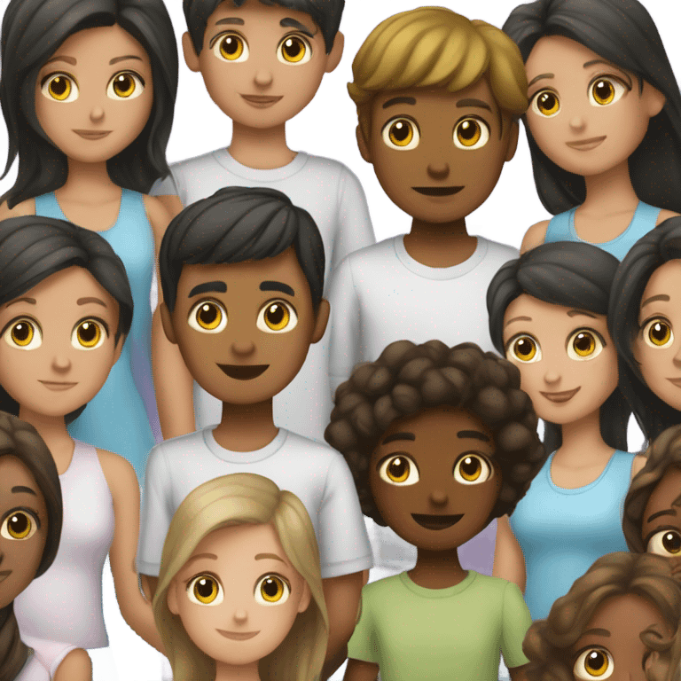 boy with multiple girls around him emoji