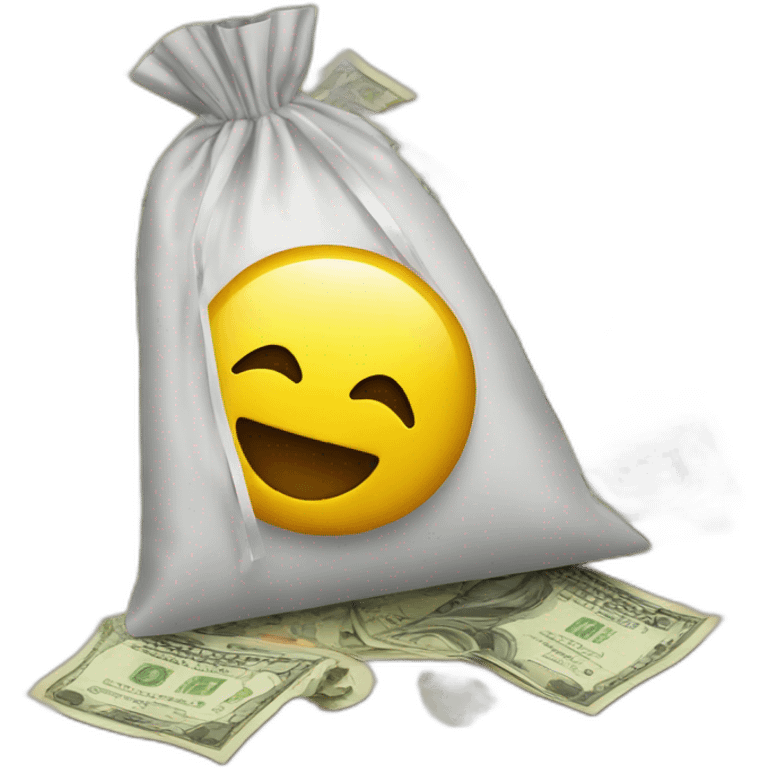  money spilling on floor from a bag emoji