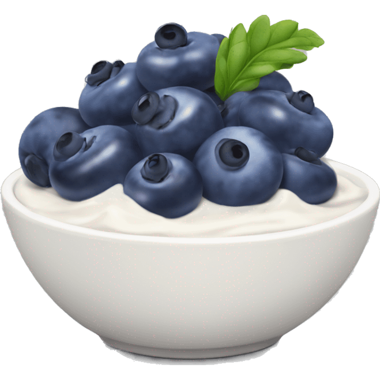 Yoghurt bowl with blueberries emoji