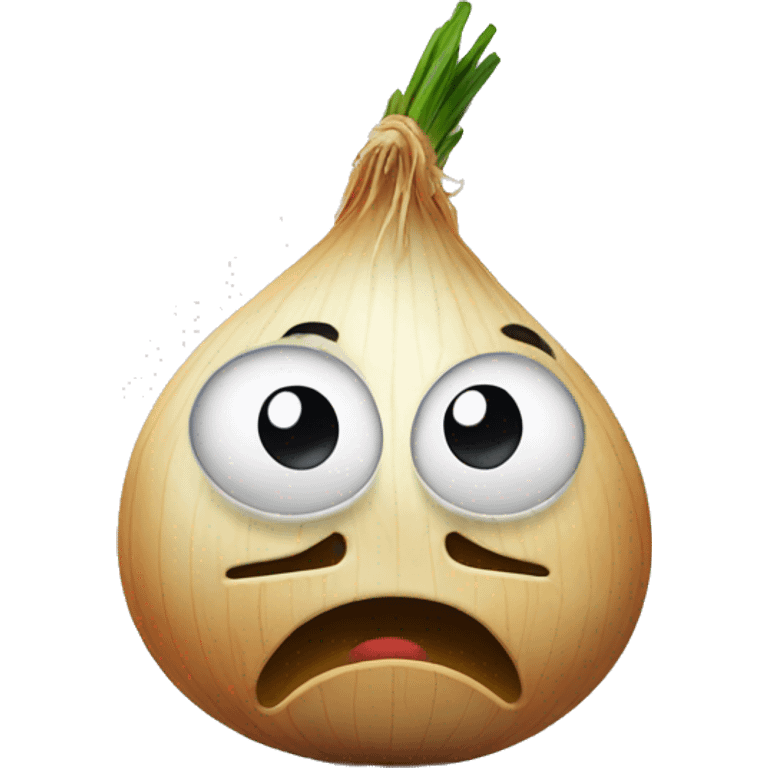 Sad Onion with a crying face and tears emoji