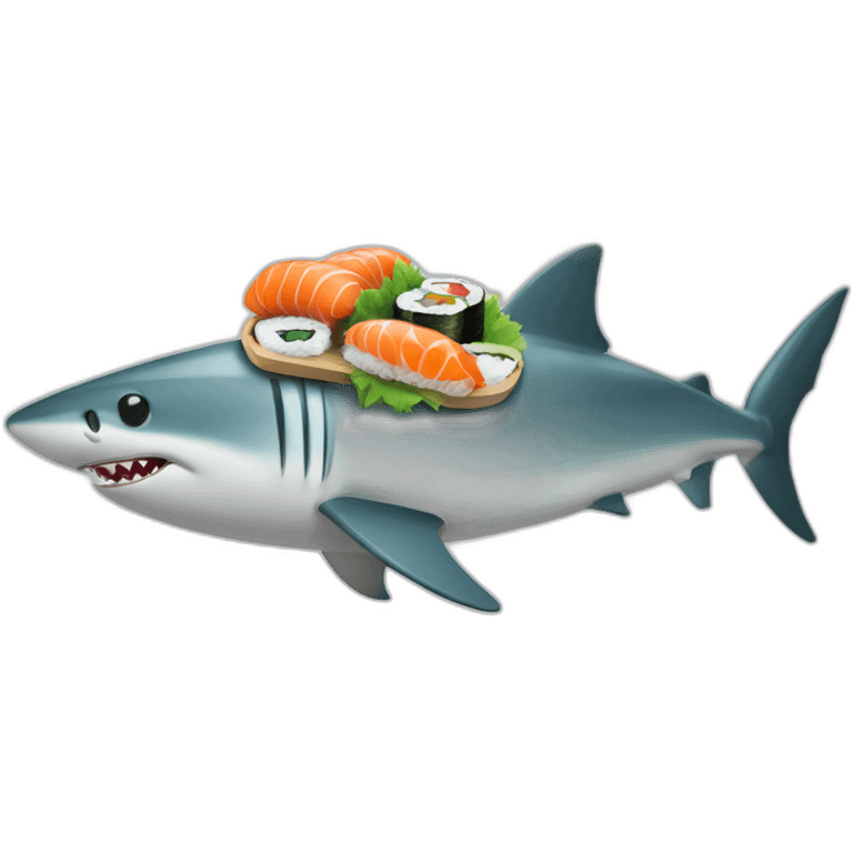 Requin découper en sushi emoji