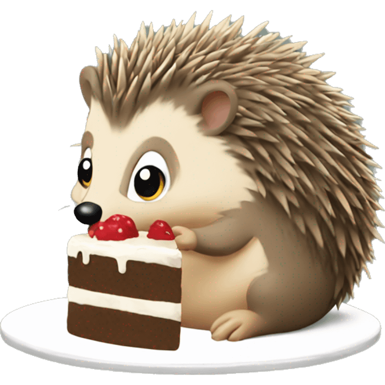 Hedgehog eating cake emoji