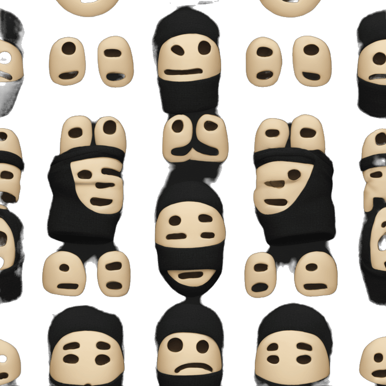 cylinder Black wool Balaclava emoji