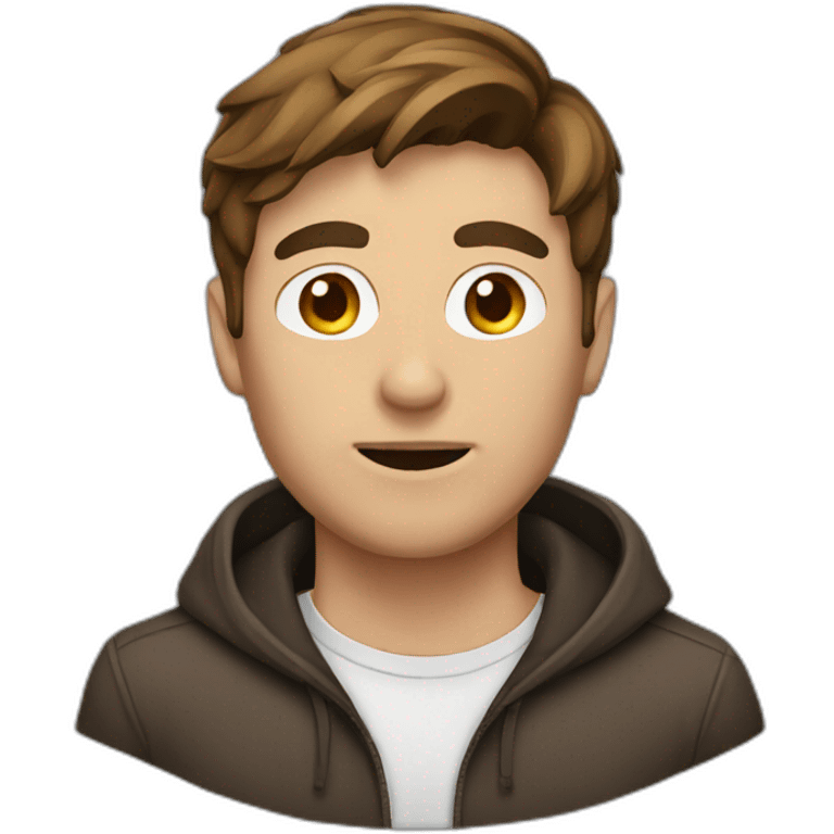 male head brown hair with mask emoji