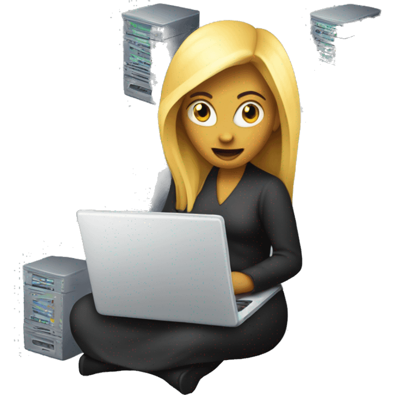 evil woman with database server laptop emoji