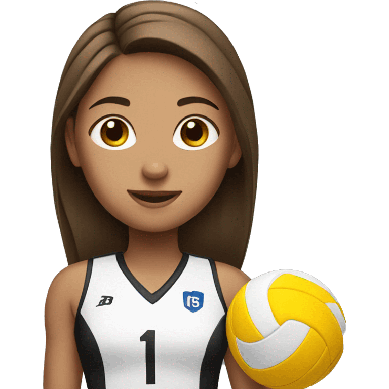 girl with brown hair playing volleyball emoji